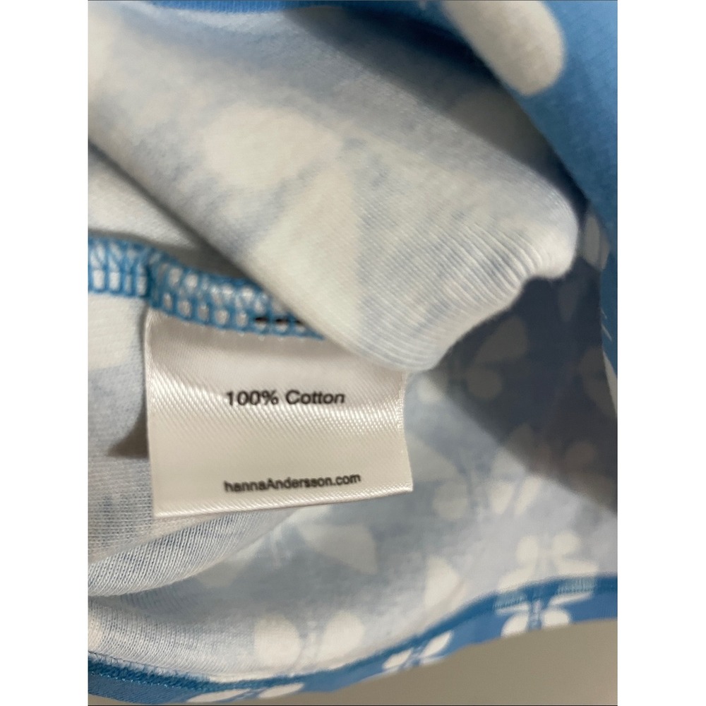 Hanna Andersson Dress Cotton Butterfly Print 130 Blue Short Sleeve Kids - Picture 7 of 8